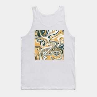 Liquid art, abstract art. Yellow, green, white. Tank Top